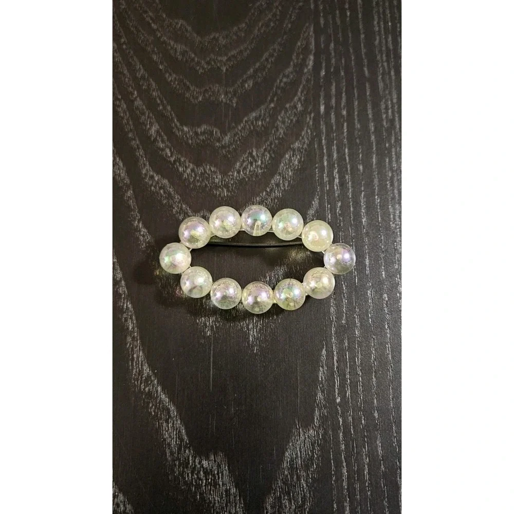 Soap Bubble Iridescent Lucite Bead Brooch Vintage‎ Plastic Rondelle Bead Pin